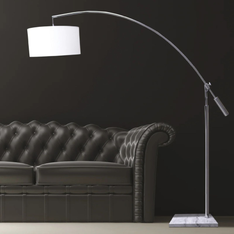 Lampadare - Lampă de podea Azzardo BIANCA albă E27 cu bază marmură AZ0005