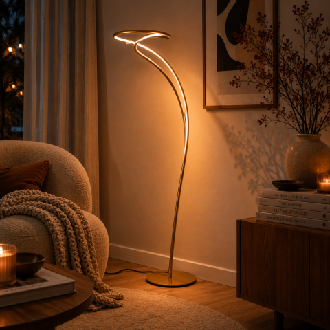Lampadare - Lampadar LED Azzardo TWIST FLOOR 3-STEP DIMM GO auriu 3000K AZ5738