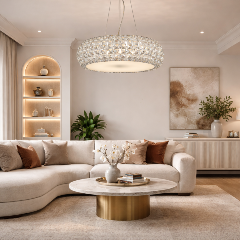 Lustra - Lustră suspendată Azzardo SOPHIA 3 3xE14 crom cu cristal AZ0520