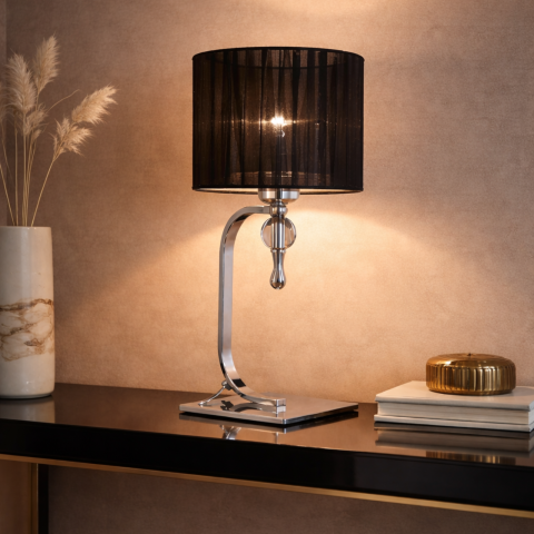 Veioze - Lampă de masă Azzardo IMPRESS BLACK TABLE E27 negru AZ0502