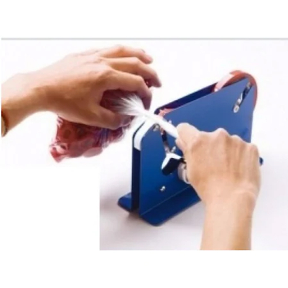Aparat din metal pentru sigilat pungi cu banda adeziva tip scotch, cu dispozitiv de taiere [2]