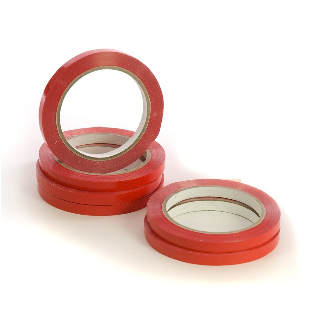 Banda adeziva premium din PVC pentru sigilat si inchis pungi, 9mm x 66m, rosu [3]