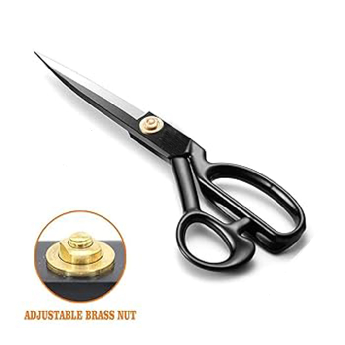 Foarfeca de croitorie de uz casnic si profesional cu lama dreapta, maner negru, otel carbon inoxidabil, manere inegale, Strong H, 23cm (9″) [6]