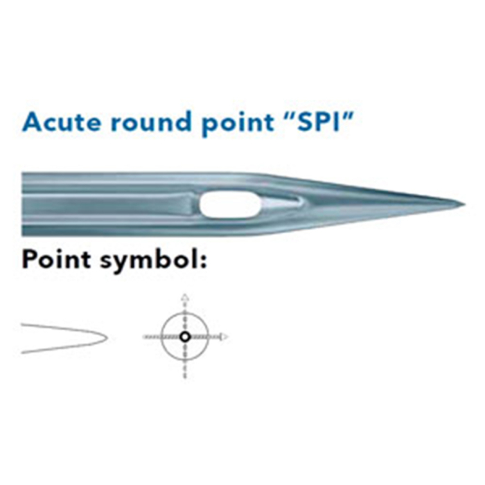 Set 10 ace de cusut cu butuc normal pentru masini de cusut industriale simple, Schmetz, varf ascutit - SPI [6]