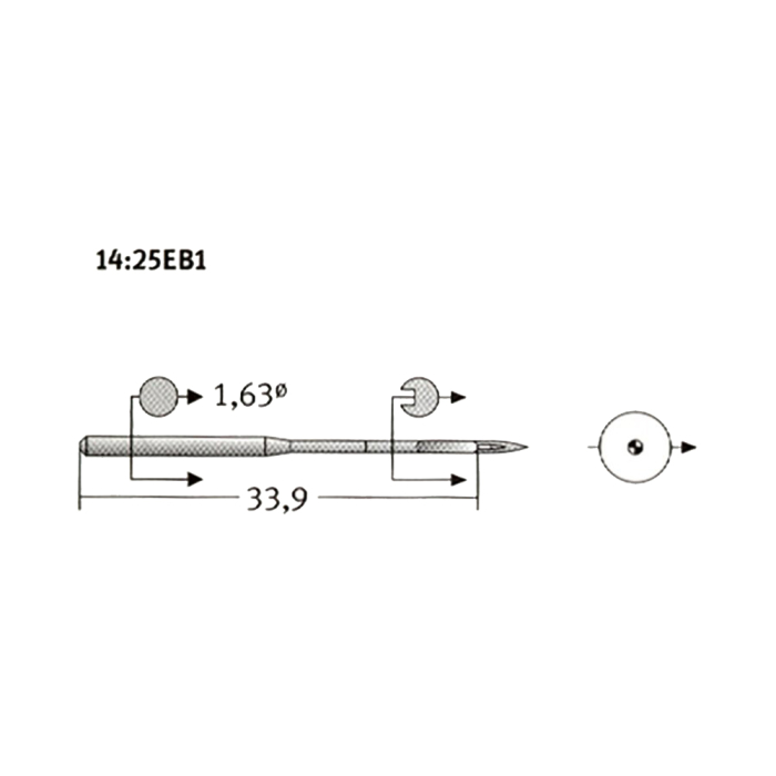 Set 10 ace de cusut cu butuc subtire pentru masini de cusut industriale simple, Schmetz, varf semi-rotunjit - SES [4]