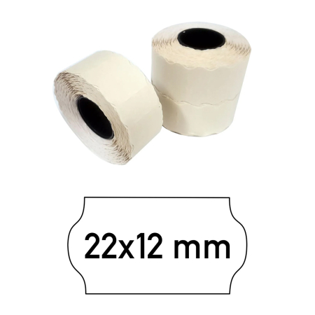 Etichete autoadezive cu adeziv permanent, dimensiune 22×12mm, colturi rotunjite, 1500 etic/rola, albe [1]