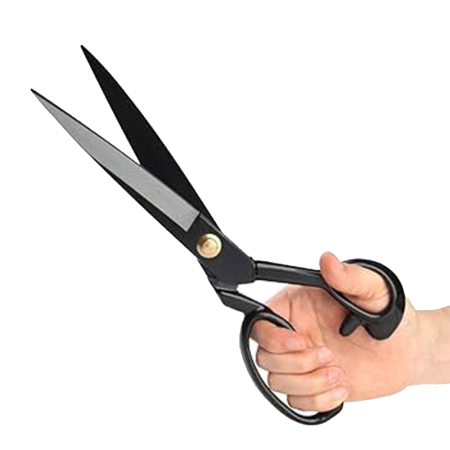 Foarfeca de croitorie de uz casnic si profesional cu lama dreapta, maner negru, otel carbon inoxidabil, manere inegale, Strong H, 20cm (8″) [3]