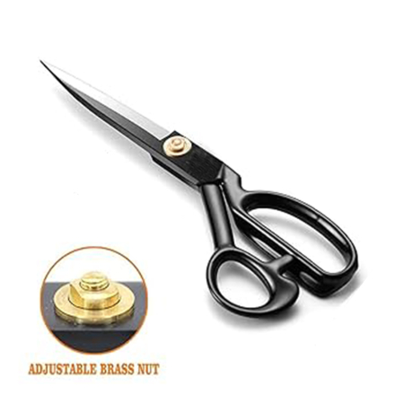 Foarfeca de croitorie de uz casnic si profesional cu lama dreapta, maner negru, otel carbon inoxidabil, manere inegale, Strong H, 23cm (9″) [5]