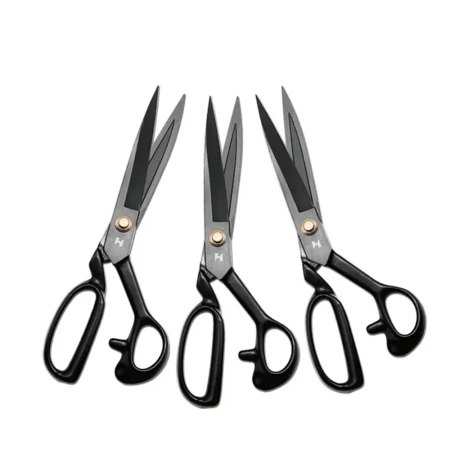 Foarfeca de croitorie de uz casnic si profesional cu lama dreapta, maner negru, otel carbon inoxidabil, manere inegale, Strong H, 28cm (11″) [9]