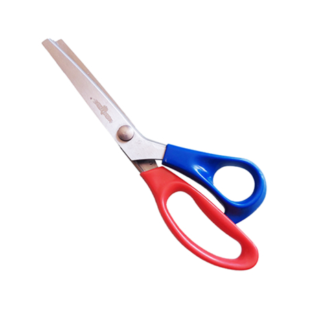 Foarfeca de croitorie din otel carbon C50 nichelat, lame zimtate pentru taiere zig-zag, manere inegale, Golden Eagle, 23cm (9″) [1]