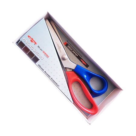 Foarfeca de croitorie din otel carbon C50 nichelat, lame zimtate pentru taiere zig-zag, manere inegale, Golden Eagle, 23cm (9″) [5]