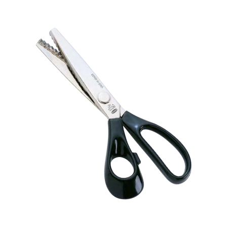 Foarfeca de croitorie din otel carbon C50 nichelat, lame zimtate pentru taiere zig-zag, manere inegale, Premax, colectia Classica, 20cm (8″) [1]