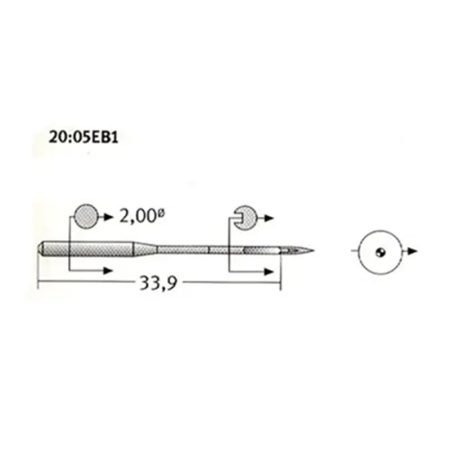 Set 10 ace de cusut cu butuc normal pentru masini de cusut industriale simple, Schmetz, varf semi- rotunjit - SES [4]