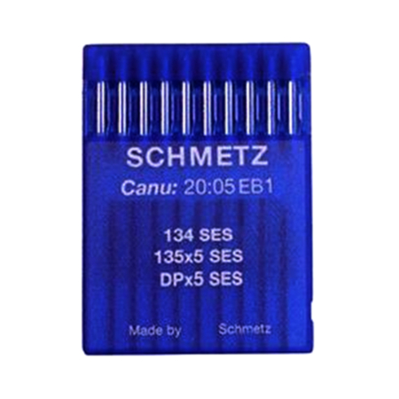 Ace masini industriale - Set 10 ace de cusut cu butuc normal pentru masini de cusut industriale simple, Schmetz, varf semi- rotunjit - SES