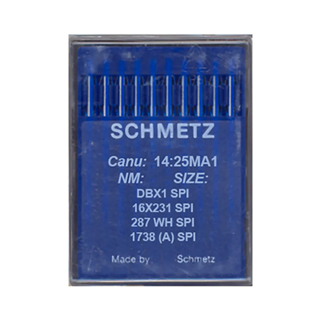 Ace masini industriale - Set 10 ace de cusut cu butuc subtire pentru masini de cusut industriale simple, Schmetz, varf ascutit - SPI