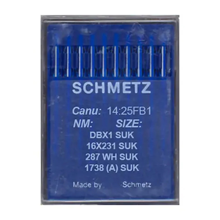 Ace masini industriale - Set 10 ace de cusut cu butuc subtire pentru masini de cusut industriale simple, Schmetz, varf rotunjit - SUK