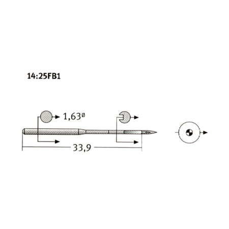 Set 10 ace de cusut cu butuc subtire pentru masini de cusut industriale simple, Schmetz, varf rotunjit - SUK [3]
