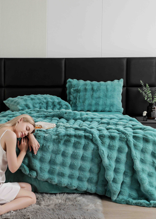 Lenjerie din blanita artificiala de iepure Jojo Home – set 6 piese premium [3]