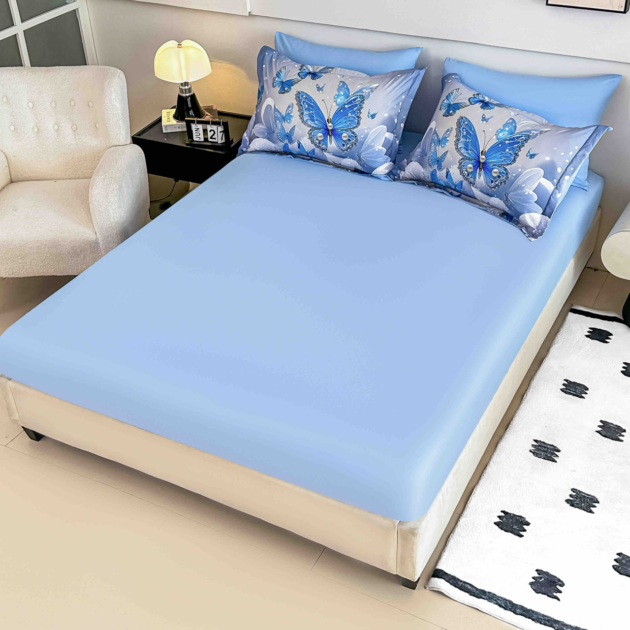 Lenjerie Finet – Blue Crystal Butterflies – 6 Piese – JOJO Home [2]