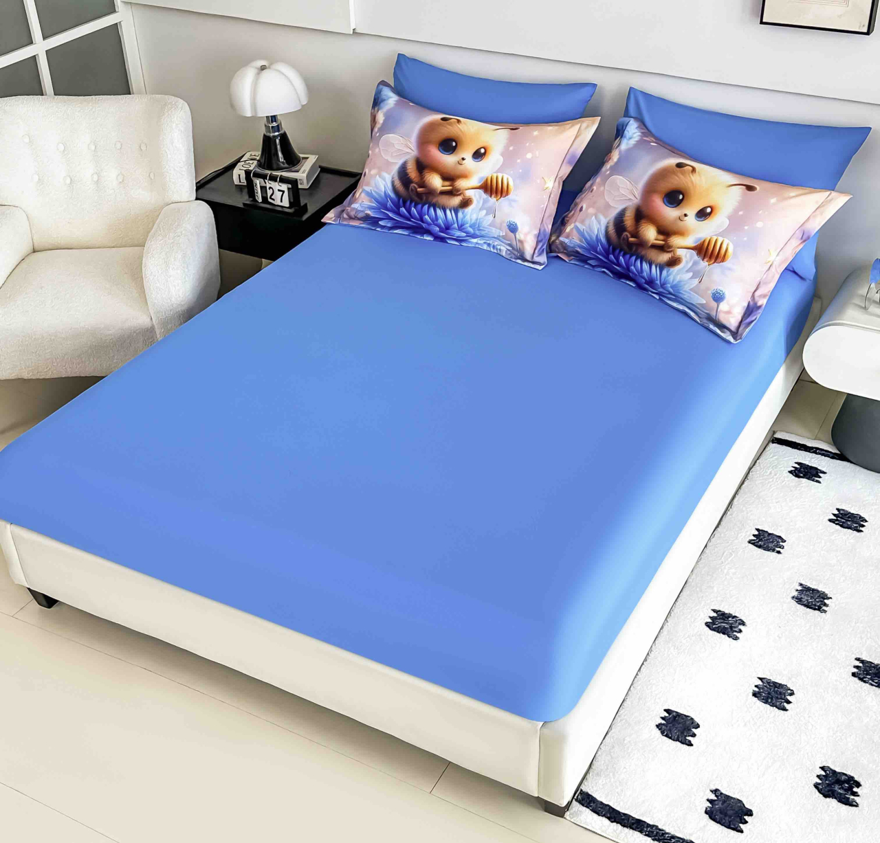 Lenjerie Finet – Bee Fantasy Blue – 6 Piese – JOJO Home [2]