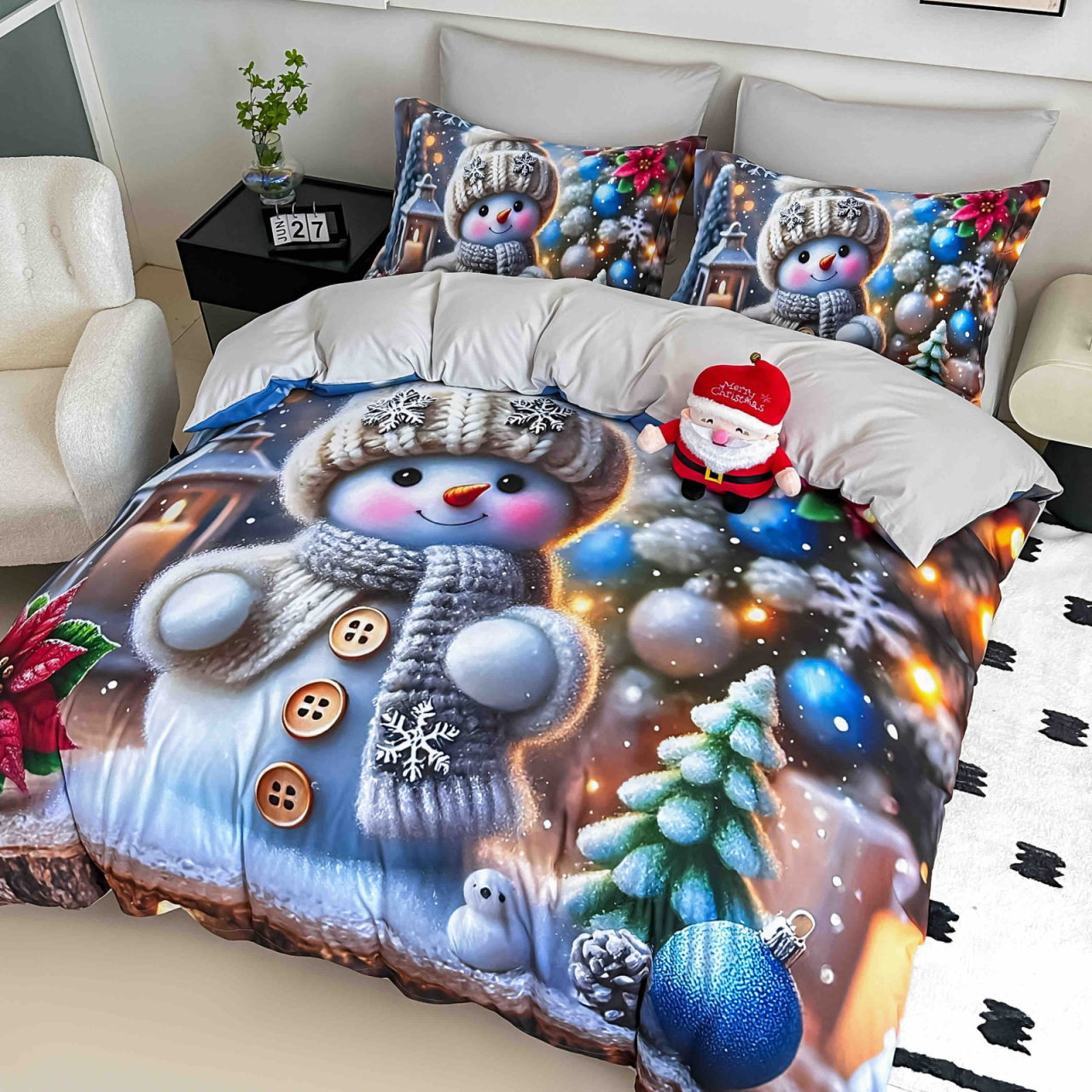 Lenjerie pat Finet gros JOJO HOME Craciun – model festiv [3]