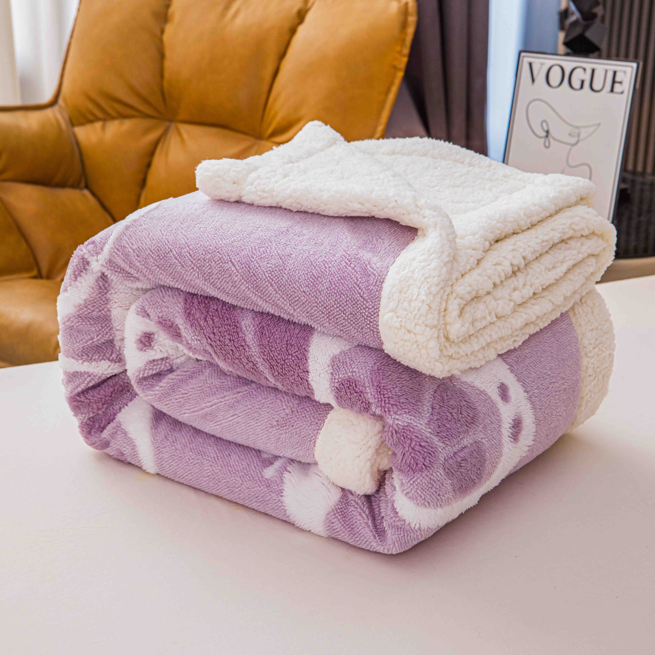 Patura Cocolino Blanita Cu Imprimeu Fluturi 3D – 200x230 cm [3]