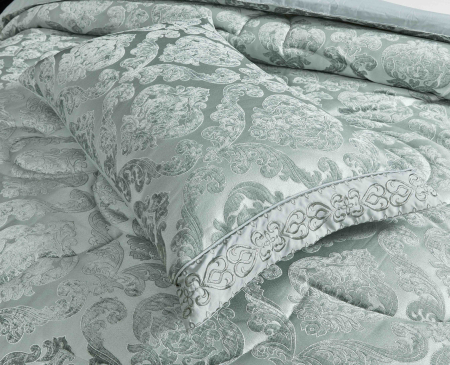 Set Lenjerie Luxury Jacquard Jojo Home – 7 piese premium verde pastel [2]