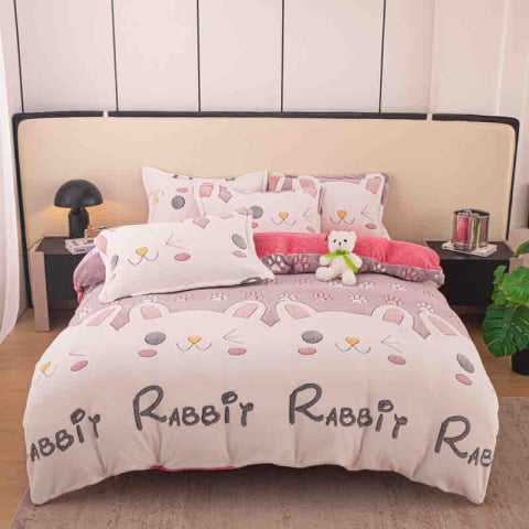 Lenjerii de Pat Cocolino - Lenjerie de pat Cocolino 1 persoană – Model Rabbit cu iepurași, microfibră moale