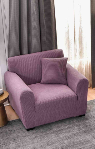 Huse cu elastic - Husă Elastică UNI pentru Fotoliu – Mov Lavandă, material extensibil și lavabil