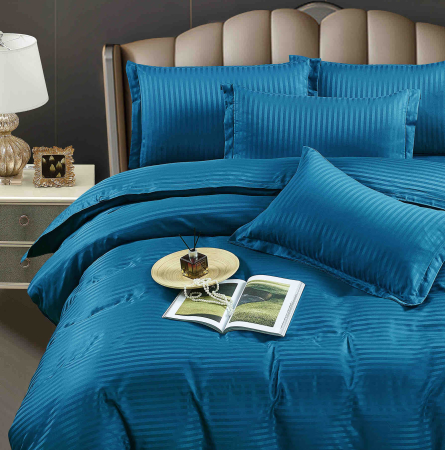 Lenjerie de pat bumbac satinat Jojo Home albastru regal – set 6 piese premium  [1]