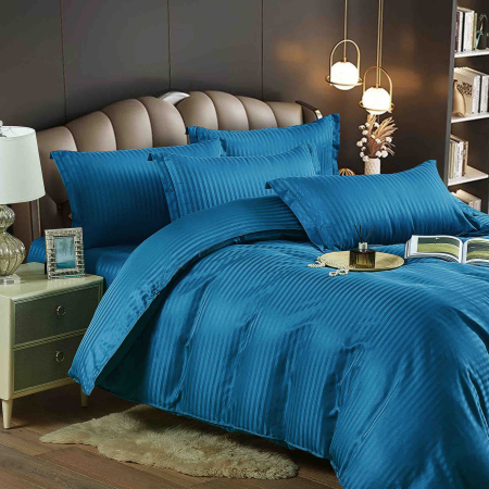 Lenjerie de pat bumbac satinat Jojo Home albastru regal – set 6 piese premium  [2]