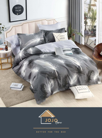 Lenjerii de pat cu elastic - 2 persoane - lenjerie-jojo-home-pene-gri.jpg