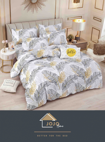 Lenjerii de pat fara elastic - 2 persoane - lenjerie-pat-dublu-bumbac-finet-jojo-home-tropical-gri-galben.jpg