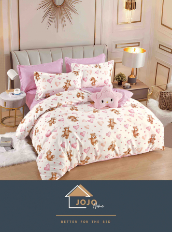 Lenjerii de pat fara elastic - 2 persoane - lenjerie-pat-dublu-bumbac-finet-jojo-home-ursuleti-inimioare-roz.jpg