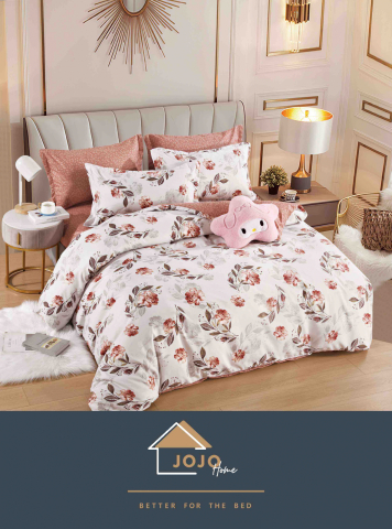 Lenjerii de pat cu elastic - 2 persoane - lenjerie-pat-dublu-bumbac-finet-jojo-home-floral-roz-piersica.jpg