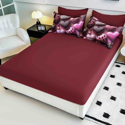 Lenjerie Finet 6 Piese – Hearts Pink Chocolate – Jojo Home [1]