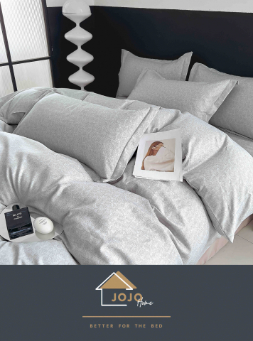 Lenjerii de pat fara elastic - 2 persoane - lenjerie-jojo-home-gri-imprimeu-geometric.jpg