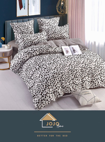 Lenjerii de pat fara elastic - 2 persoane - lenjerie-jojo-home-animal-print-alb-negru.jpg