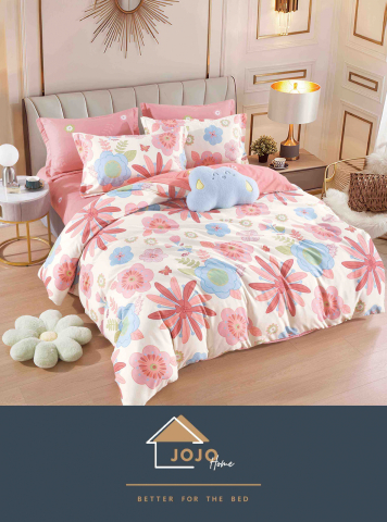 Lenjerii de pat fara elastic - 2 persoane - lenjerie-florala-pastel-roz-jojo-home.jpg
