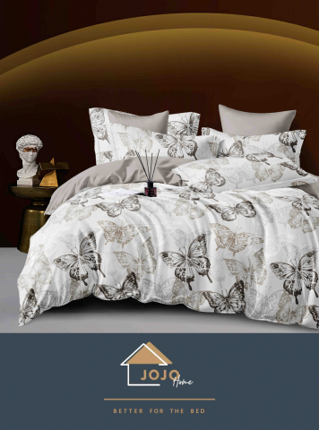 Lenjerii de pat fara elastic - 2 persoane - lenjerie-pat-fluturi-jojo-home-maro-crem.jpg