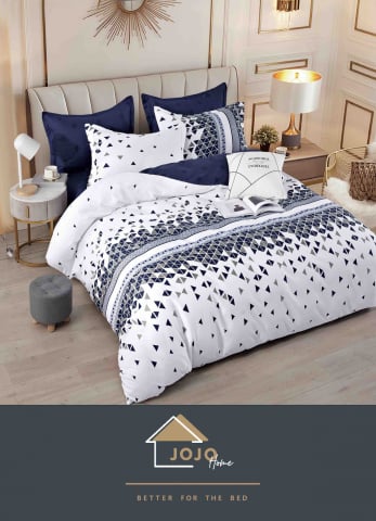 Lenjerii de pat fara elastic - 2 persoane - lenjerie-jojo-home-geometric-alb-albastru.jpg