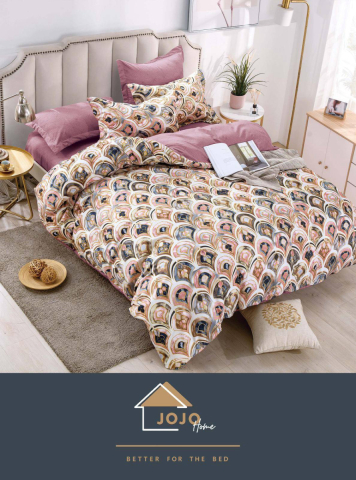 Lenjerii de pat fara elastic - 2 persoane - lenjerie-jojo-home-geometric-roz-auriu.jpg