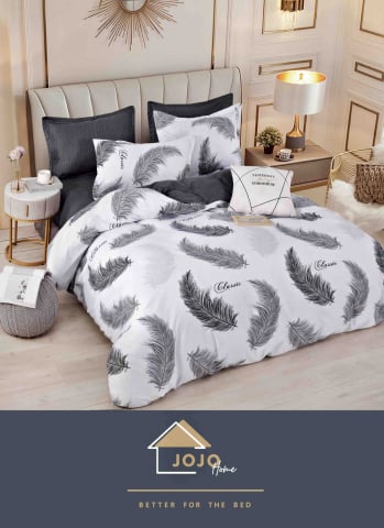 Lenjerii de pat fara elastic - 2 persoane - lenjerie-jojo-home-classic-pene-alb-negru.jpg