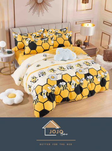 Lenjerii de pat fara elastic - 2 persoane - lenjerie-albinute-faguri-jojo-home.jpg