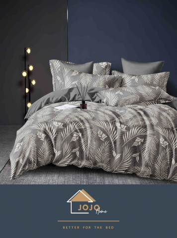 Lenjerii de pat fara elastic - 2 persoane - lenjerie-pat-frunze-gri-crem-jojo-home.jpg