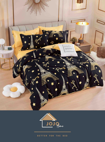 Lenjerii de pat fara elastic - 2 persoane - lenjerie-paris-negru-galben-jojo-home.jpg