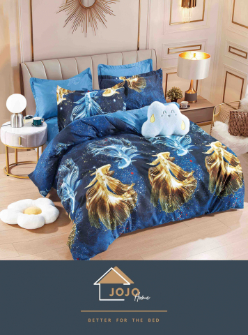 Lenjerii de pat fara elastic - 2 persoane - lenjerie-pesti-aurii-albastru-jojo-home.jpg