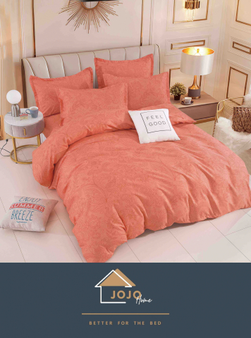 Lenjerii de pat fara elastic - 2 persoane - lenjerie-jojo-home-rosu-corai-imprimeu-fin.jpg