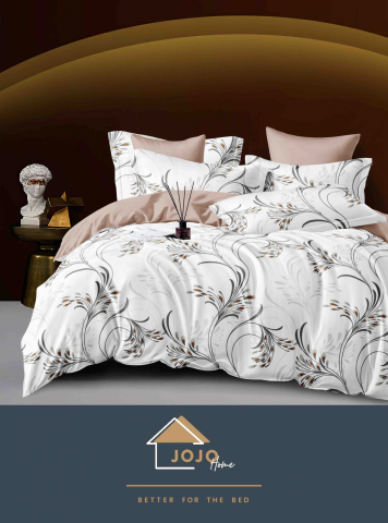 Lenjerii de pat cu elastic - 2 persoane - lenjerie-pat-jojo-home-vegetal-alb-maro.jpg