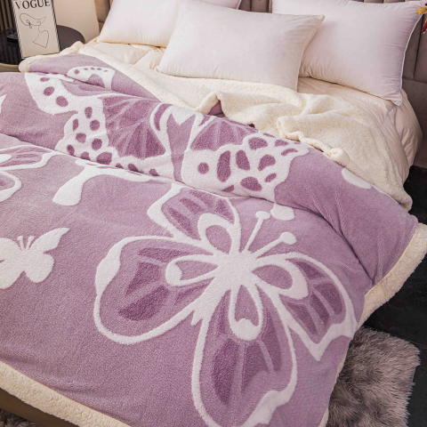 Patura Cocolino Blanita Cu Imprimeu Fluturi 3D – 200x230 cm [1]